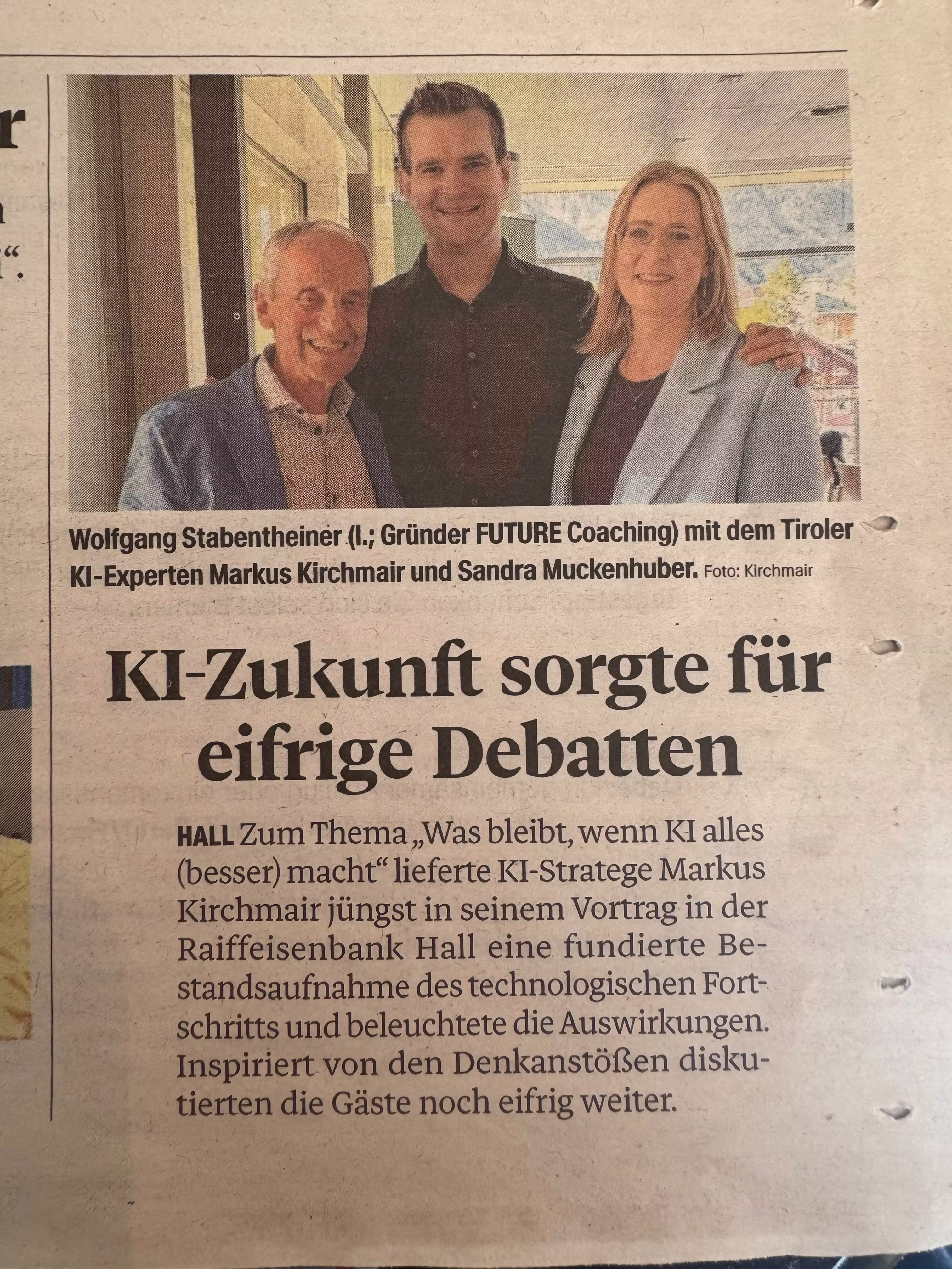 Vortrag und Diskussion in Hall