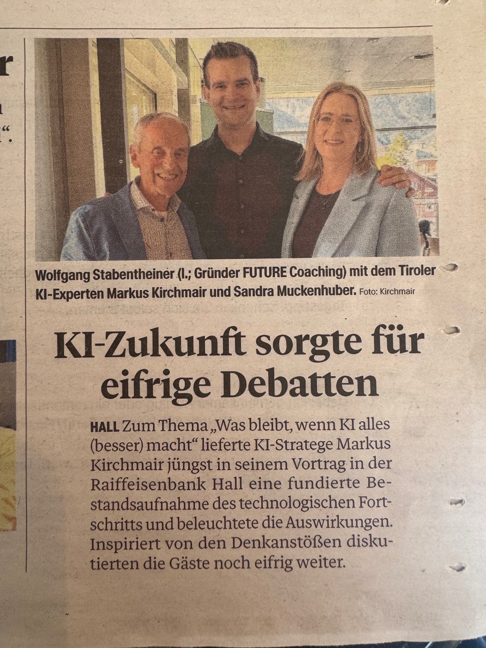 Vortrag und Diskussion in Hall